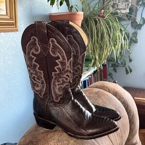 Circle G by Corral Boots Chocolate Ostrich Leg Cowboy Boots 8.5